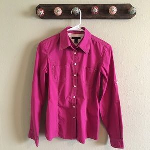 Tommy Hilfiger pink button down lon